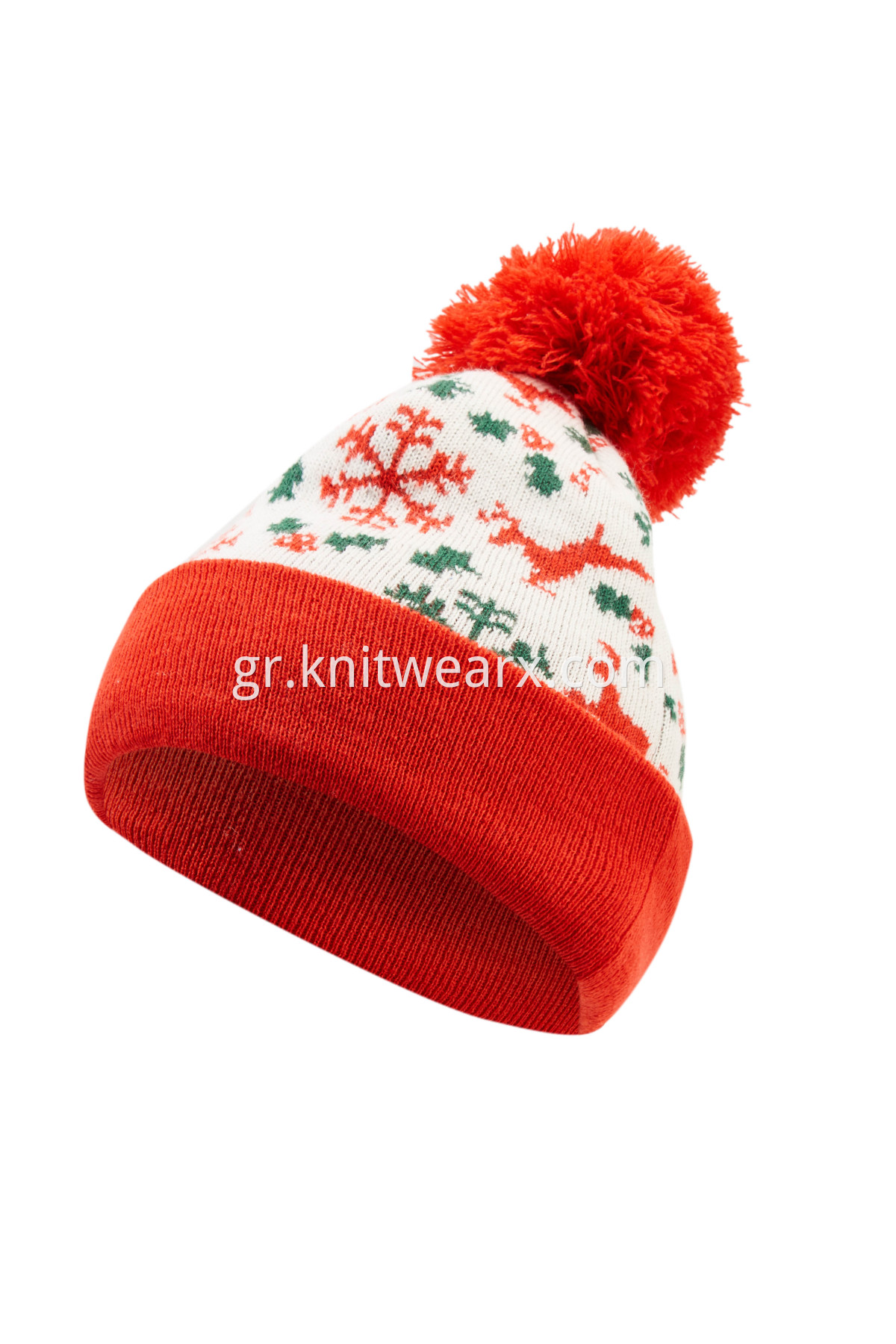 Kids' Christmas Hat Net Jacquard Beanie Cap